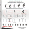 Service Caster 2 Inch Thermoplastic Wheel 3/8 Inch Threaded Stem Caster Set with 2 Brakes SCC SCC-TS05S210-TPRS-381615-2-SLB-2